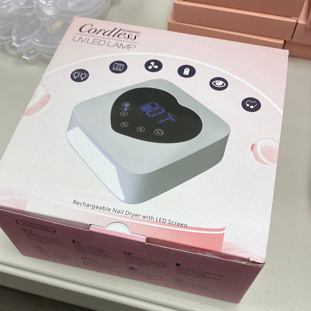 Gardenia B Cordless HEART UV LED Nail Lamp WITH PINK DIAMOND SHAPED