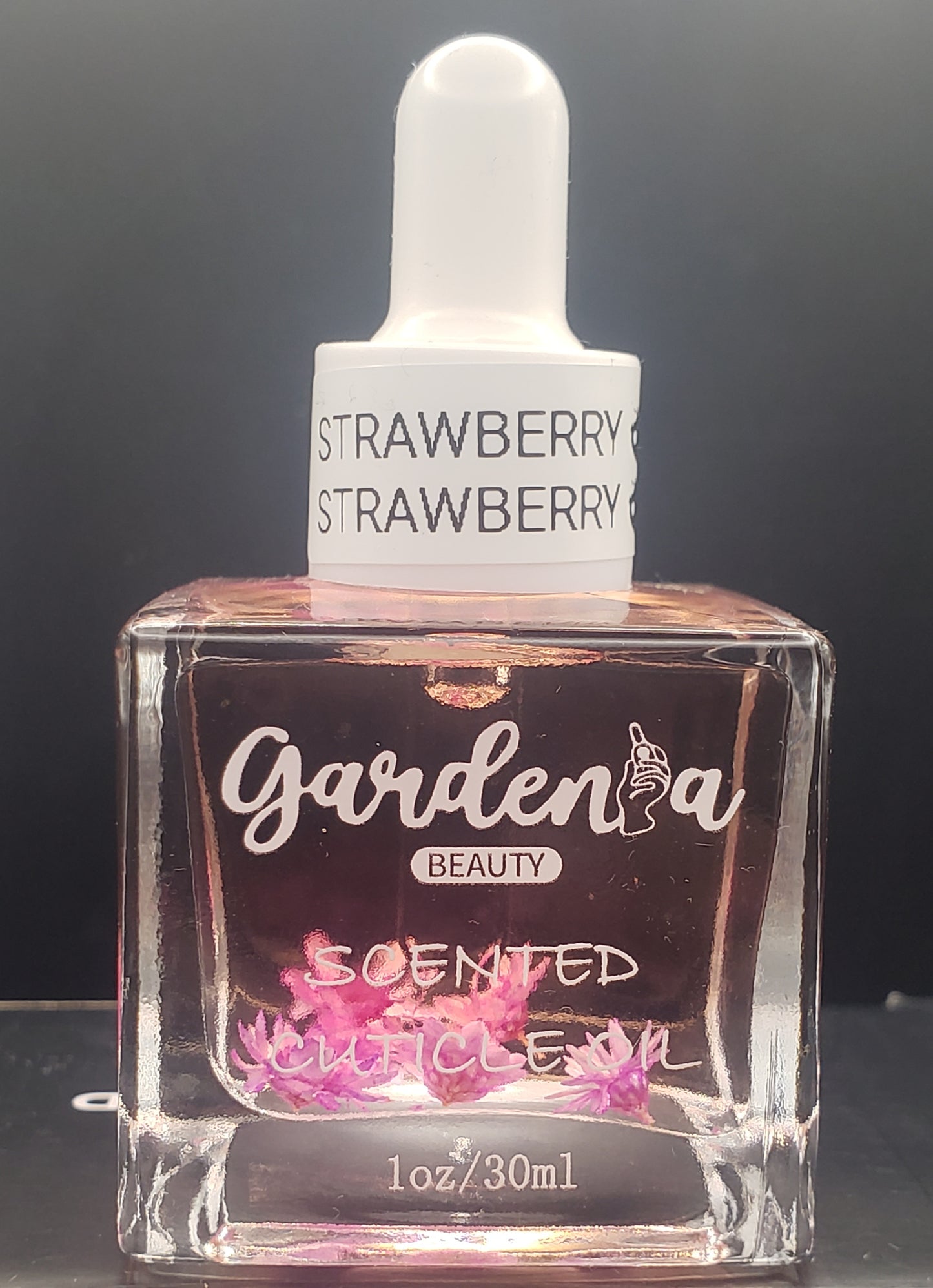 GARDENIA SCENTED CUTICLE OIL 1.OZ STRAWBERRY WITH DROPPER (PINK LIQUID)