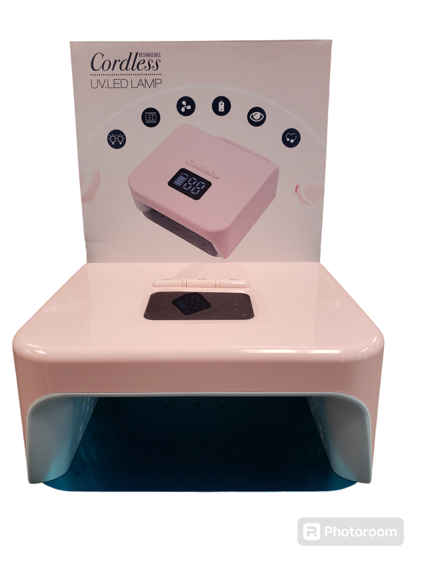 RECHARGEABLE CORDLESS PINK UV.LED LAMP 220W