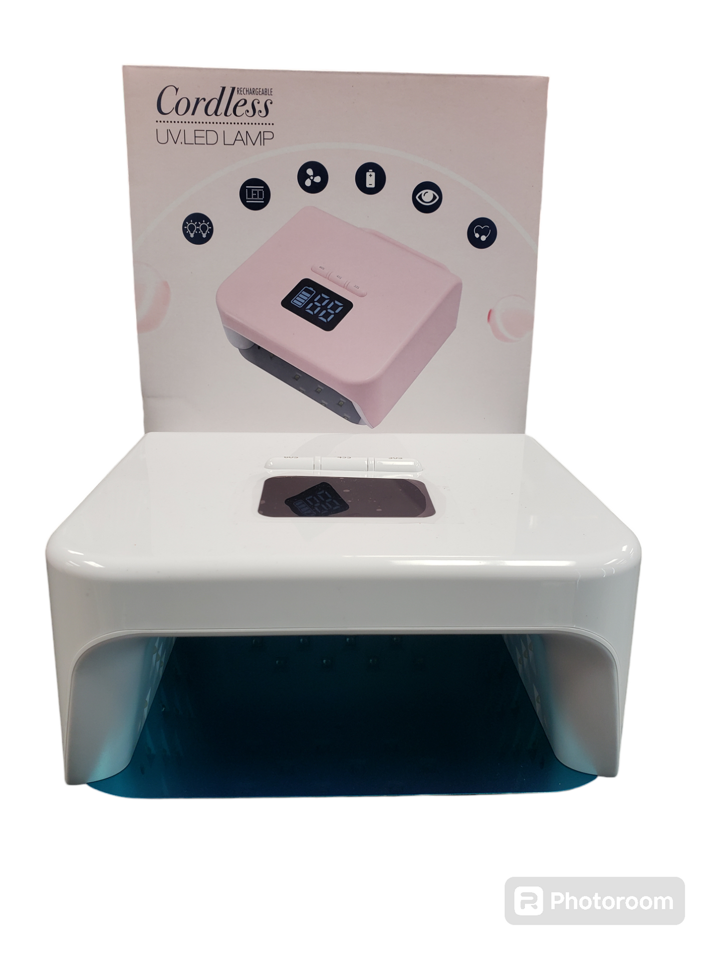 RECHARGEABLE CORDLESS WHITE UV. LED LAMP 220W