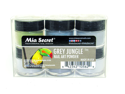 Mia Secret Grey Jungle Nail Art Powder- 6 PCS