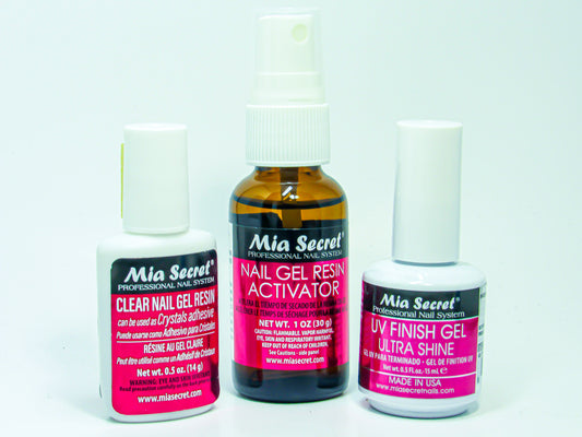 Mia Secret Nail Gel Resin + Activator Spray + UV Finish