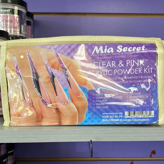 Mia Secret Clear/ Pink Acrylic Powder Kit 1 PR