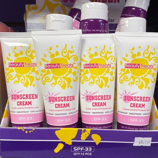Beauty Treats Sunscreen Cream SPF-33, 3.5 Oz