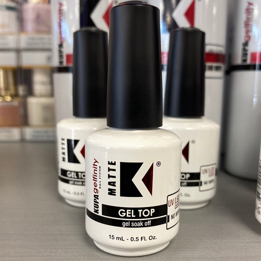 Kupa Gelfinity Matte Gel Top Coat, Gel Soak Off 0.5 oz