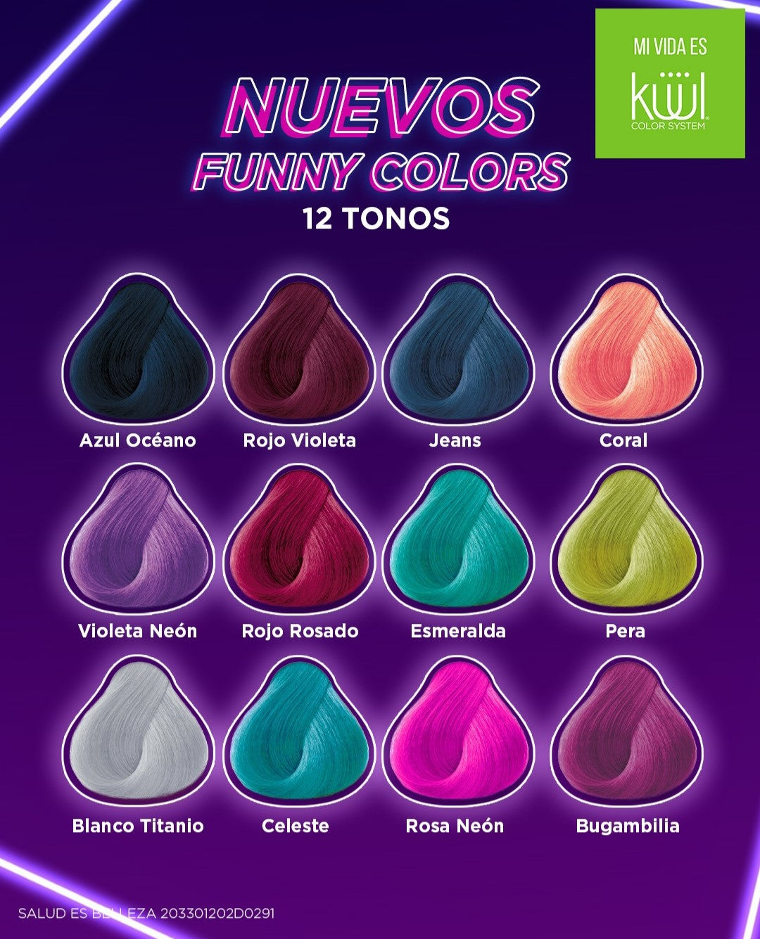 KUUL Fantasy Nails Permanent Hair Color- Funny Colors 3.04 Fl Oz