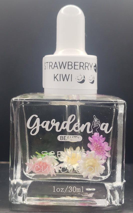 GARDENIA SCENTED CUTICLE OIL 1.OZ STRAWBERRY/KIWI WITH DROPPER (CLEAR LIQUID)