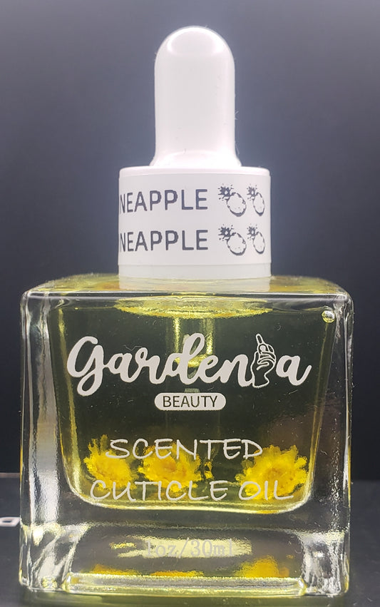 GARDENIA SCENTED CUTICLE OIL 1 OZ PINEAPPLE WITH DROPPER (YELLOW LIQUID)