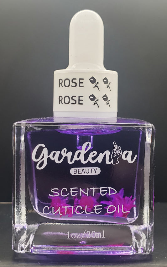 GARDENIA B SCENTED CUTICLE OIL 1.OZ ROSE WITH DROPPER (PURPLE LIQUID )