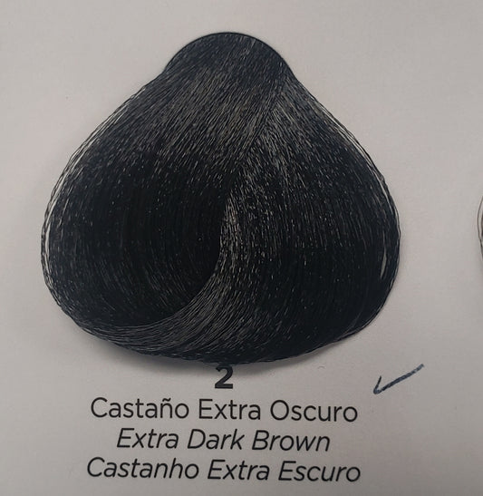 KUUL PERMANENT HAIR COLOR  NATURAL #2 EXTRA DARK BROWN