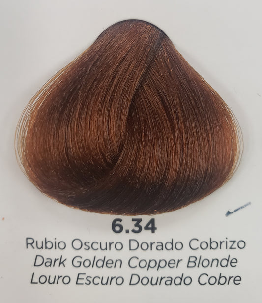 KUUL COLOR SYSTEM COPPER HAIR COLOR #6.34 DARK GOLDEN COPPER BLONDE