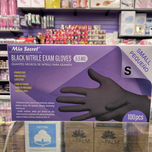 Mia Secret Black Nitrile Exam Gloves 5.5 Mil