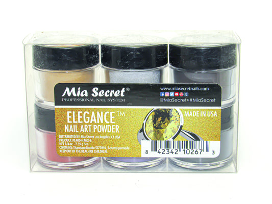 Mia Secret Elegance Nail Art Powder- 6 PCS