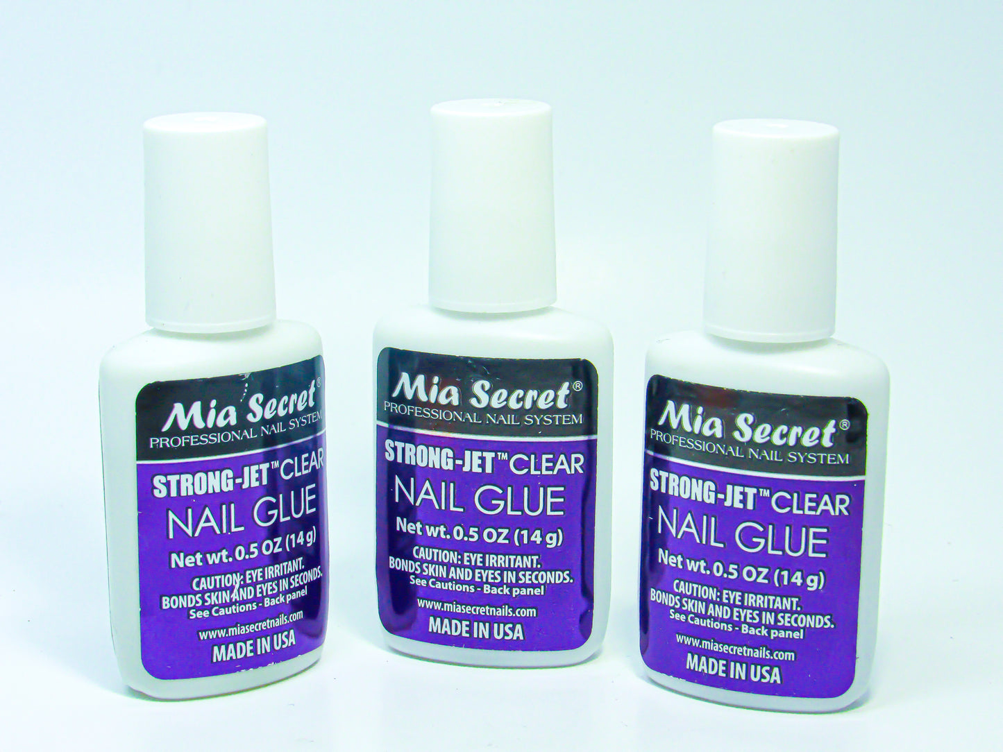 Mia Secret Nail Glue- 0.5 Oz (3 Pcs.)