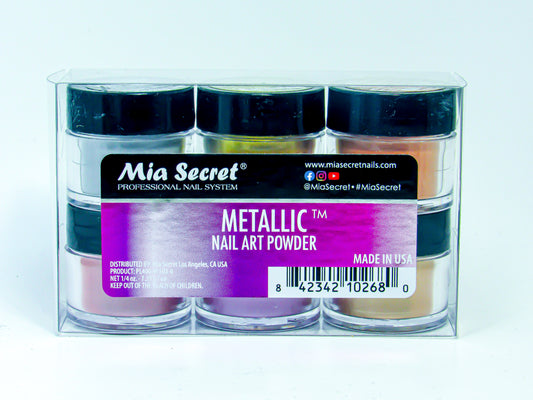 Mia Secret Metallic Nail Art Powder- 6 PCS