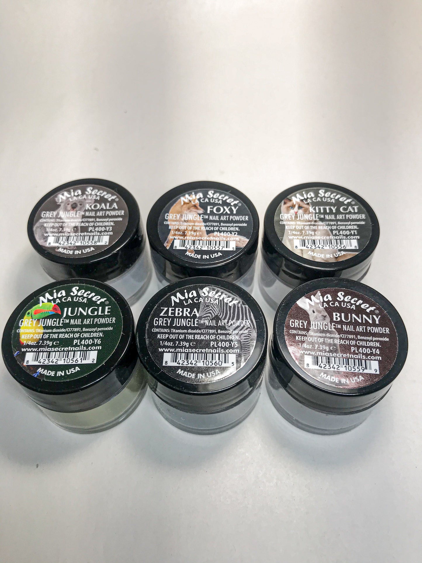 Mia Secret Grey Jungle Nail Art Powder- 6 PCS